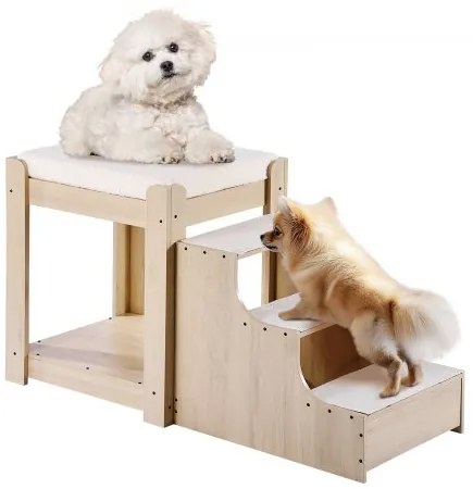 VEVOR Pet Bunk Bed with Stairs Dog/Cat Window Perch for Bedside Indoor Use