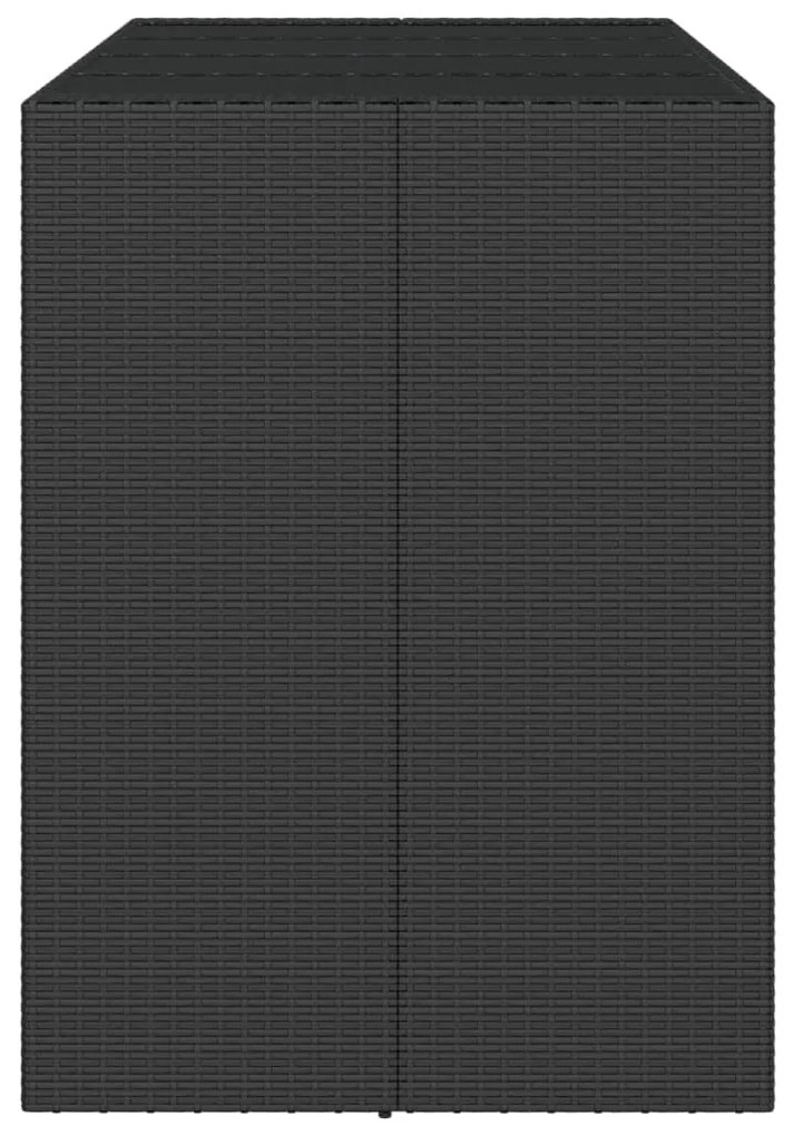 vidaXL Τραπέζι Μπαρ με Γυάλ. Επιφάνεια Μαύρο 145x80x110 εκ Συνθ. Ρατάν