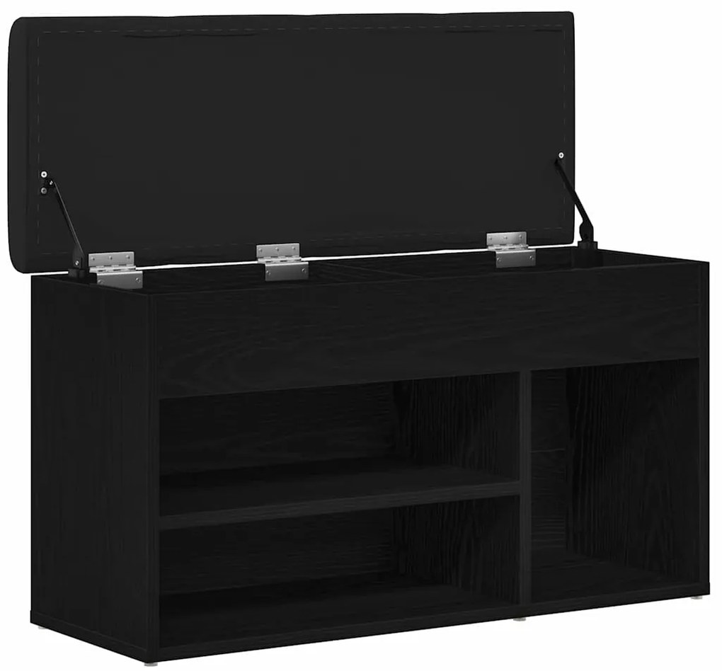 vidaXL Πάγκος για παπούτσια Μαύρο 80 x 30 x 45 cm Επεξεργασμένο ξύλο