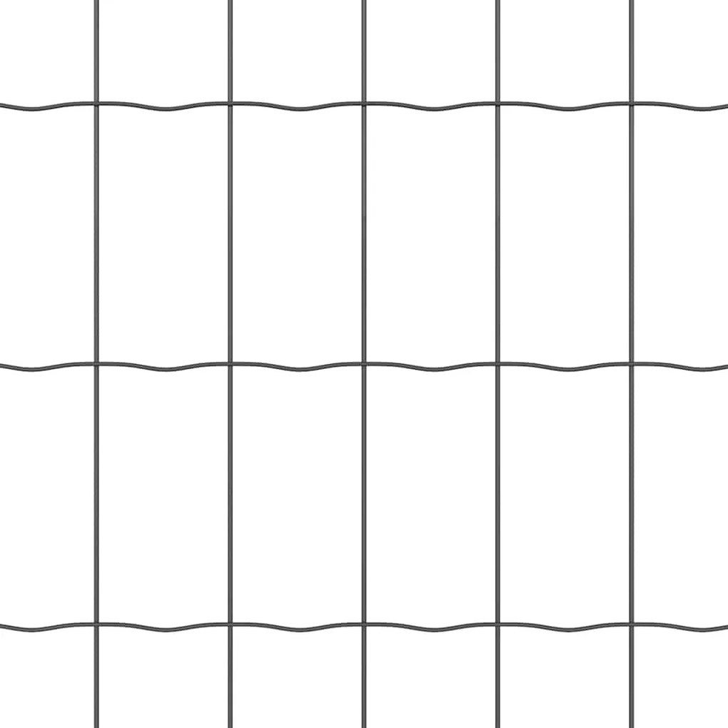 vidaXL Φράχτης Εuro Γκρι 1.2 x 25 m Σίδηρος με επικάλυψη PVC