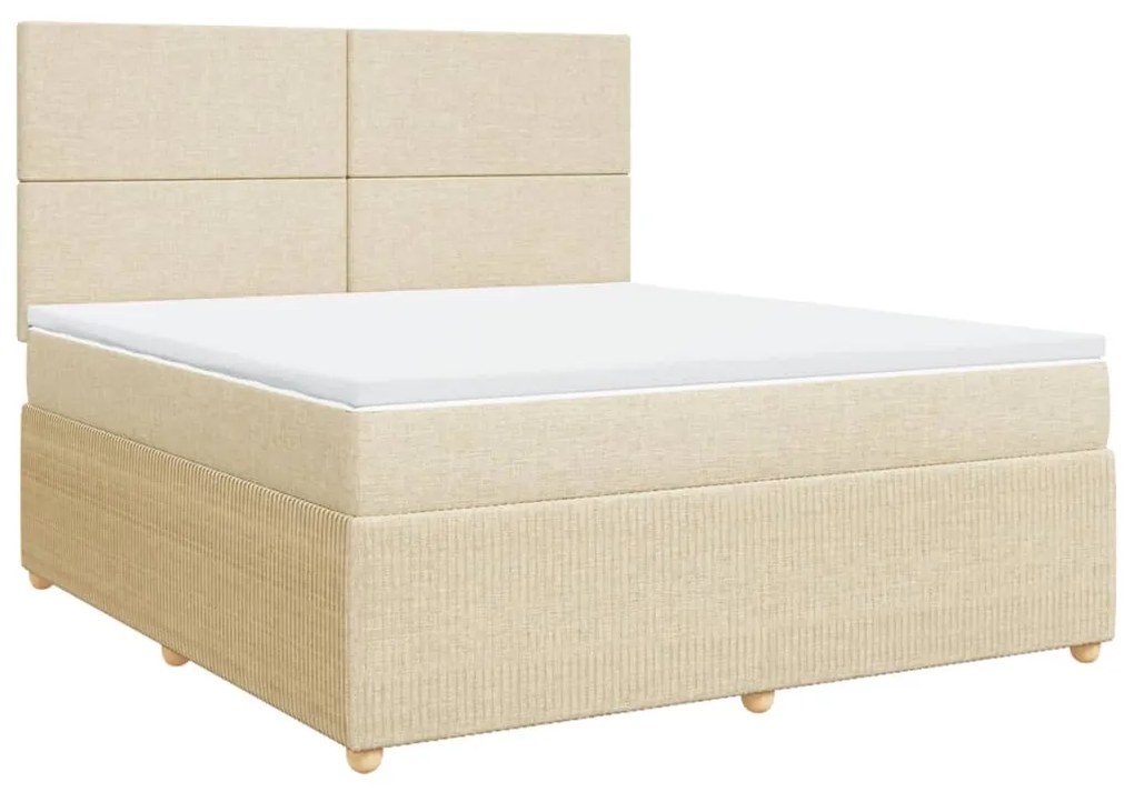 ΚΡΕΒΑΤΙ BOXSPRING ΜΕ ΣΤΡΩΜΑ ΚΡΕΜ 180X200 ΕΚ. ΥΦΑΣΜΑΤΙΝΟ 3294433