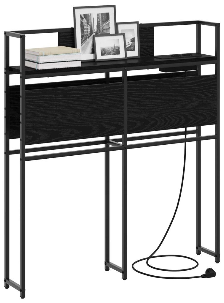 vidaXL Κεφαλάρι Αποθήκης Μαύρη δρυς 80 cm Επεξεργασμένο ξύλο