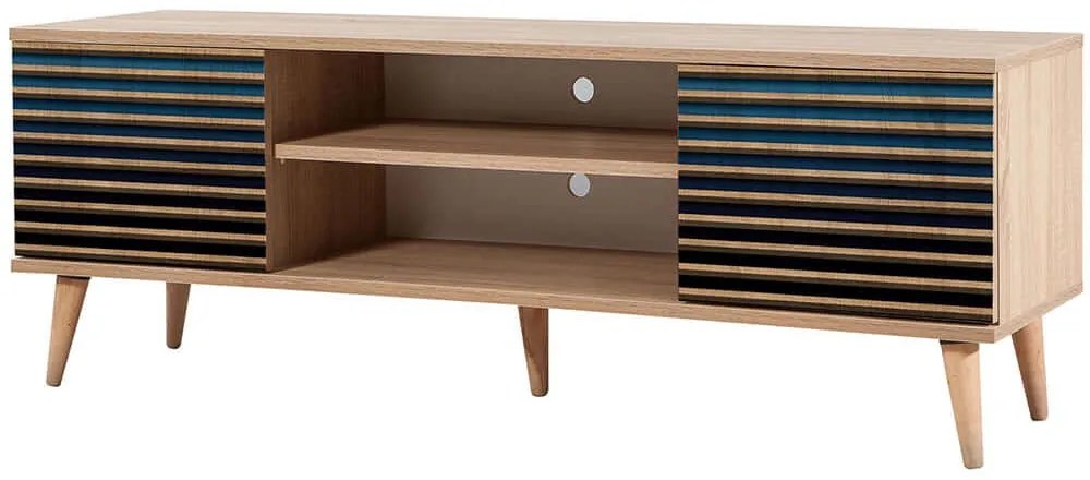Έπιπλο Τηλεόρασης Truva 863SPH3031 140x40x50cm Oak-Blue