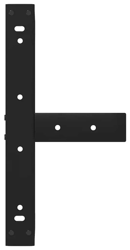 vidaXL Πόδια Τραπεζιού Σαλονιού σε Σχήμα Τ, 2 τεμ. Μαύρο, Ατσάλι 40x25x(30-31) εκ.