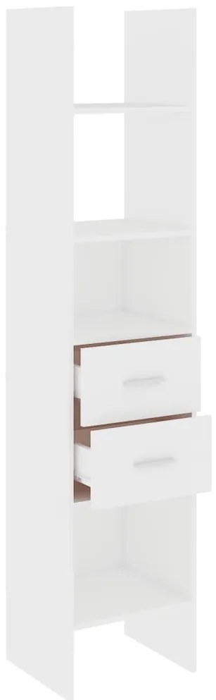 vidaXL Βιβλιοθήκη Λευκή 40 x 35 x 180 εκ. από Επεξ. Ξύλο