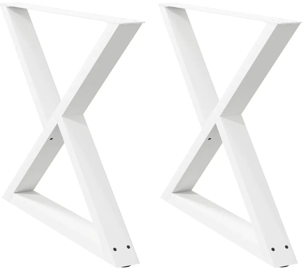 vidaXL Πόδια Τραπεζαρίας 2 τεμ. Λευκά 90x(72-73,3) εκ. Ατσάλι