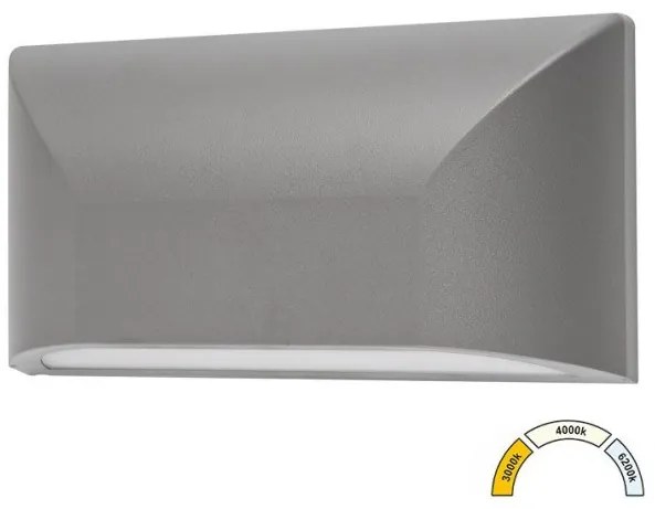 Απλίκα Φωτιστικό Τοίχου LED 6W Οβάλ ΙΡ65 3CCT Lumen-9-96668-Γκρι 9-96668