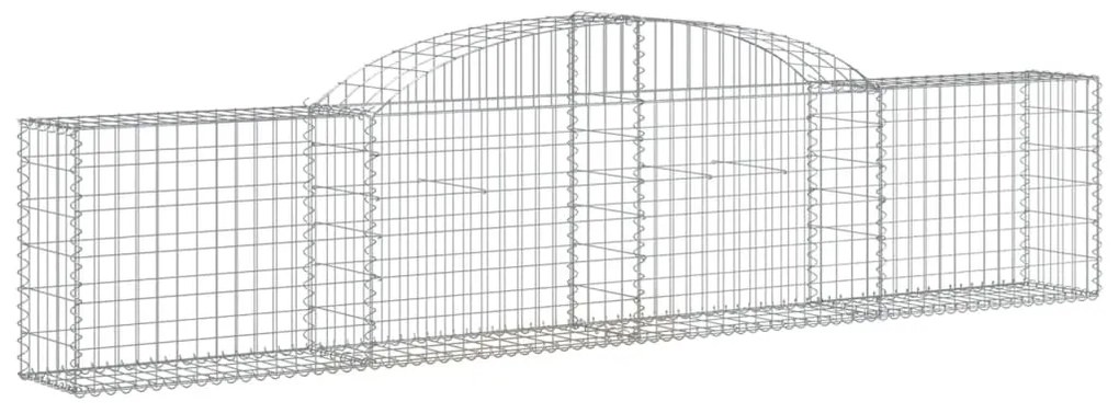 vidaXL Συρματοκιβώτια Τοξωτά 8 τεμ. 300x30x60/80 εκ. Γαλβαν. Ατσάλι