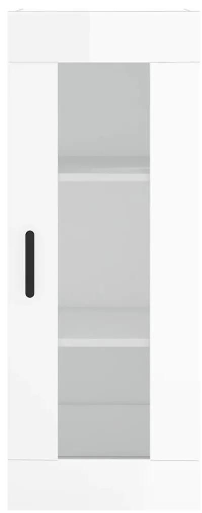 Ντουλάπι Τοίχου Γυαλιστερό Λευκό 34,5 x 34 x 90 εκ. - Λευκό