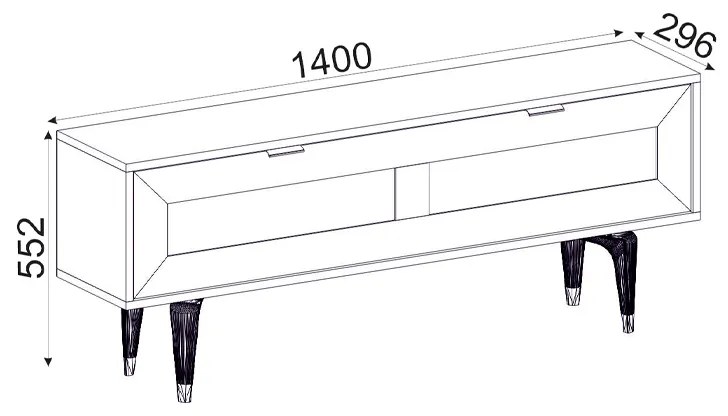 ΕΠΙΠΛΟ ΤΗΛΕΟΡΑΣΗΣ SIRONA MEGAPAP ΧΡΩΜΑ SAPPHIRE OAK 140X30X55ΕΚ.
