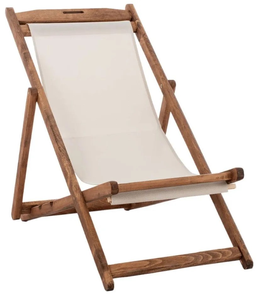 Σεζλόνγκ Λήμνος HM11707.60T 55,5x97x105cm Μασίφ Οξιά Εμποτισμού Walnut Με Pvc 2x1 Ecru