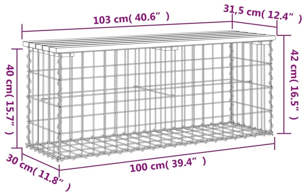 ΠΑΓΚΟΣ ΚΗΠΟΥ ΣΥΡΜΑΤΟΚΙΒΩΤΙΟ 103X31,5X42 ΕΚ. ΜΑΣΙΦ ΨΕΥΔΟΤΣΟΥΓΚΑ 834351