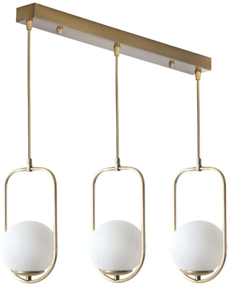 Φωτιστικό Οροφής - Ράγα Ahu 846STL2892 55x18x70cm 3xE27 40W Gold-White Opviq
