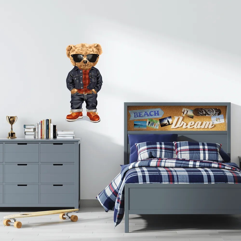 Παδικό Αυτοκόλλητο Τοίχου Denim Bear stick961