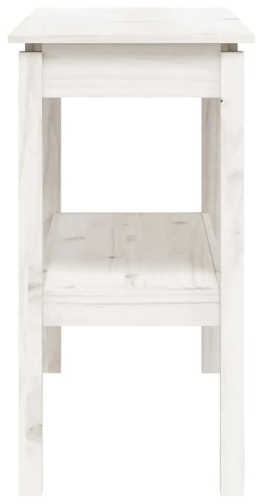 vidaXL Τραπέζι κονσόλα άσπρο 110x40x75 εκ. από Μασίφ Ξύλο Πεύκου