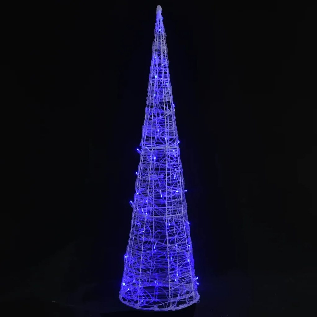 vidaXL Κώνος Διακοσμητικός Πυραμίδα LED Ακρυλικός Μπλε 90 εκ.