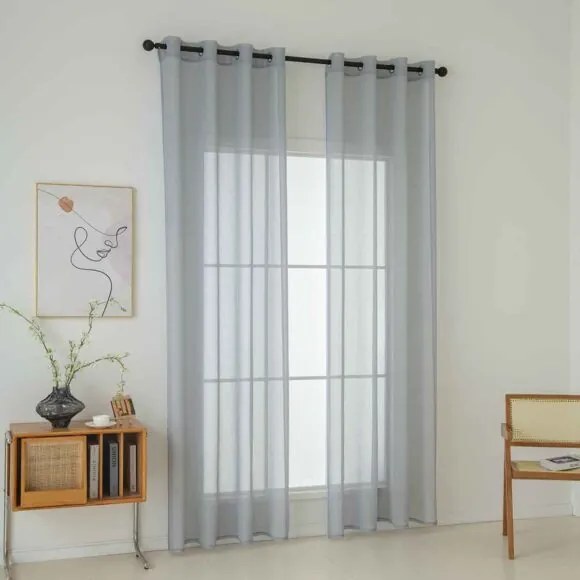 Beauty Home Ύφασμα κουρτίνας με το μέτρο γάζα Sharp Art 8448 Φ300 Γκρι