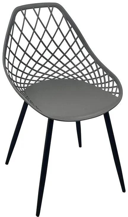 Καρέκλα Suan pp σε ανθρακί απόχρωση και μαύρο μεταλλικό πόδι 56x49x82εκ 56x49x82 εκ.