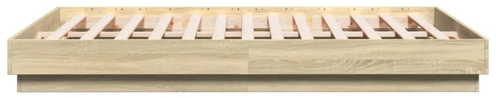 vidaXL Πλαίσιο Κρεβατιού Sonoma Δρυς 140x200 εκ. Επεξεργασμένο Ξύλο