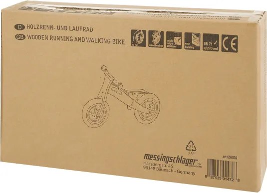 Loopfiets 12 Inch Junior Black/Blank