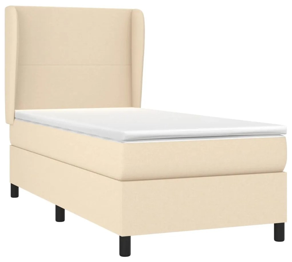 ΚΡΕΒΑΤΙ BOXSPRING ΜΕ ΣΤΡΩΜΑ ΚΡΕΜ 100 X 200 ΕΚ. ΥΦΑΣΜΑΤΙΝΟ 3127786