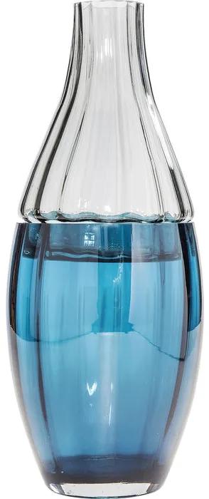 Διπλό Βάζο Bicolore Acqua Drop Μπλε Γυάλινο Ø17x42 εκ. 17x17x42εκ - Μπλε