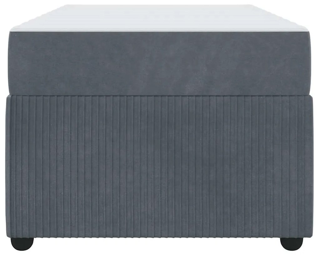 vidaXL Σκελετός Κρεβατιού με στρώμα Σκούρο Γκρι 90 x 200 cm ύφασμα