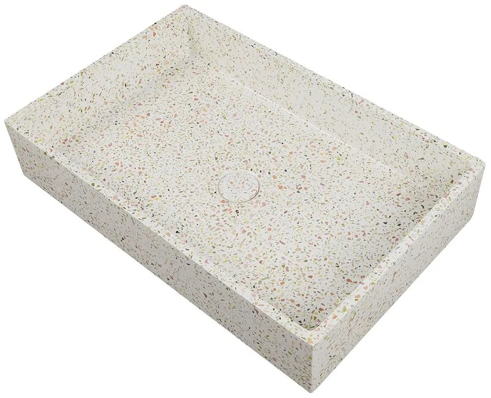 Νιπτήρας Επικαθήμενος Με Βαλβίδα Dion CS-0069-E13 60x39x12cm Fruitcake Karag Πέτρα, Άμμος