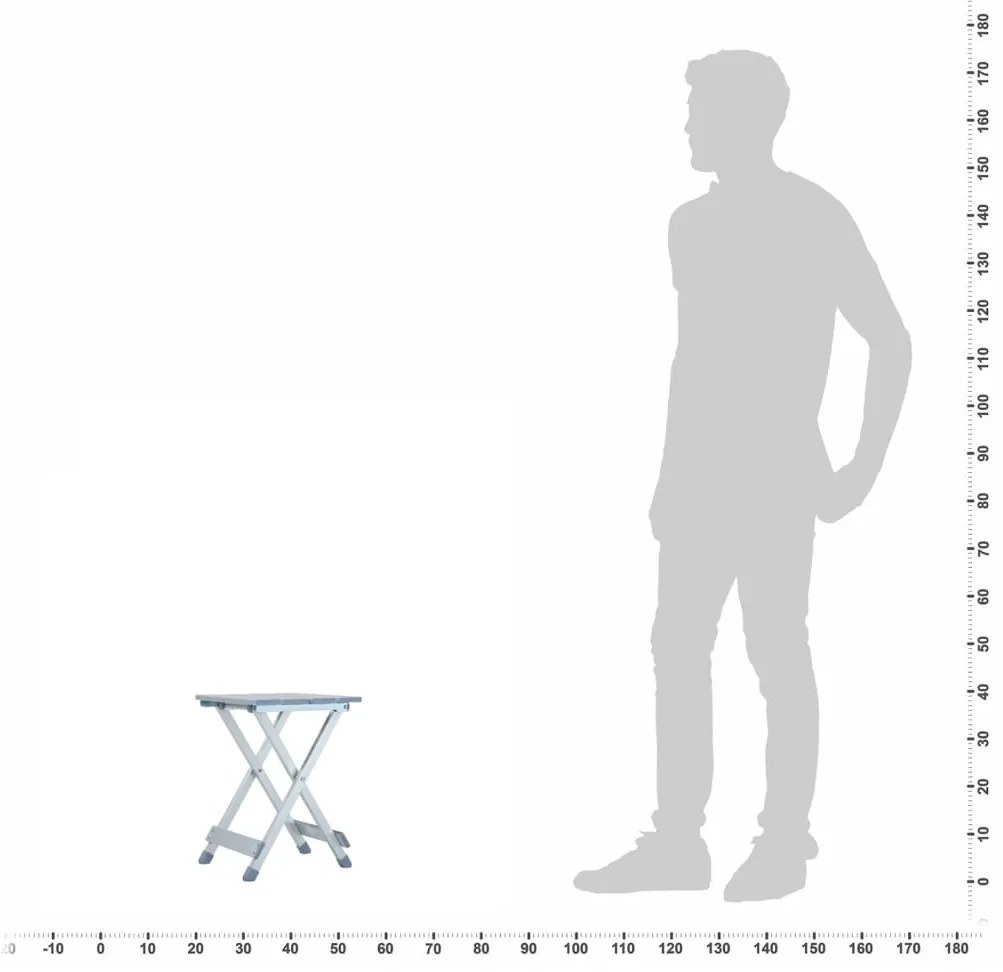 Πτυσσόμενο Σκαμπό  28 x 26 x 39 εκ. Αλουμινίου - Ασήμι