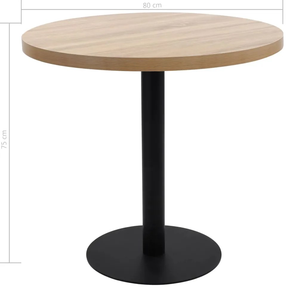 vidaXL Τραπέζι Bistro Ανοιχτό Καφέ 80 εκ. από MDF