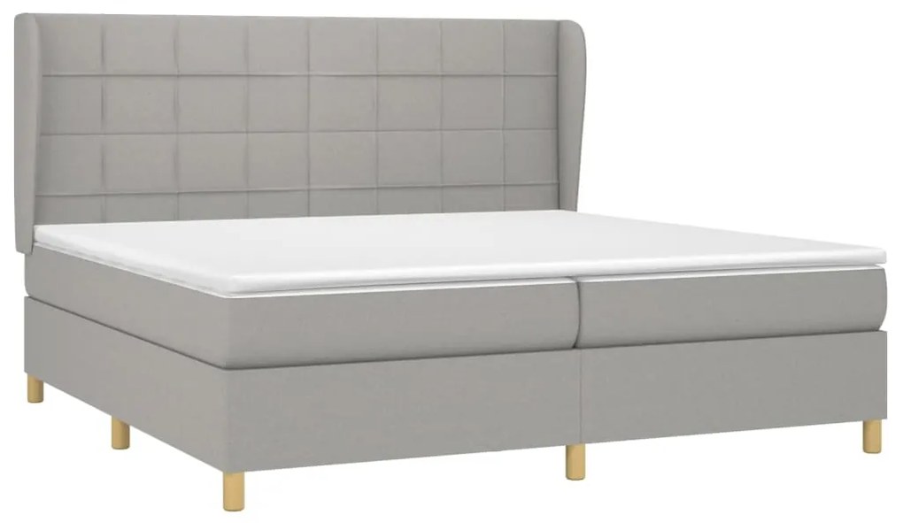 ΚΡΕΒΑΤΙ BOXSPRING ΜΕ ΣΤΡΩΜΑ ΑΝΟΙΧΤΟ ΓΚΡΙ 200X200 ΕΚ. ΥΦΑΣΜΑΤΙΝΟ 3128549