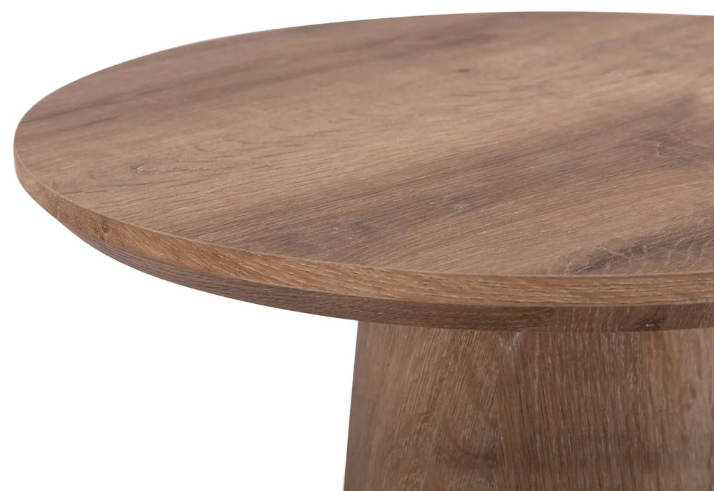 ΣΕΤ 2ΤΜΧ ΤΡΑΠΕΖΙΑ ΣΑΛΟΝΙΟΥ KARAN HM21085 MDF ΦΥΣΙΚΟ ΞΥΛΟΥ Φ80εκ &amp; Φ45εκ