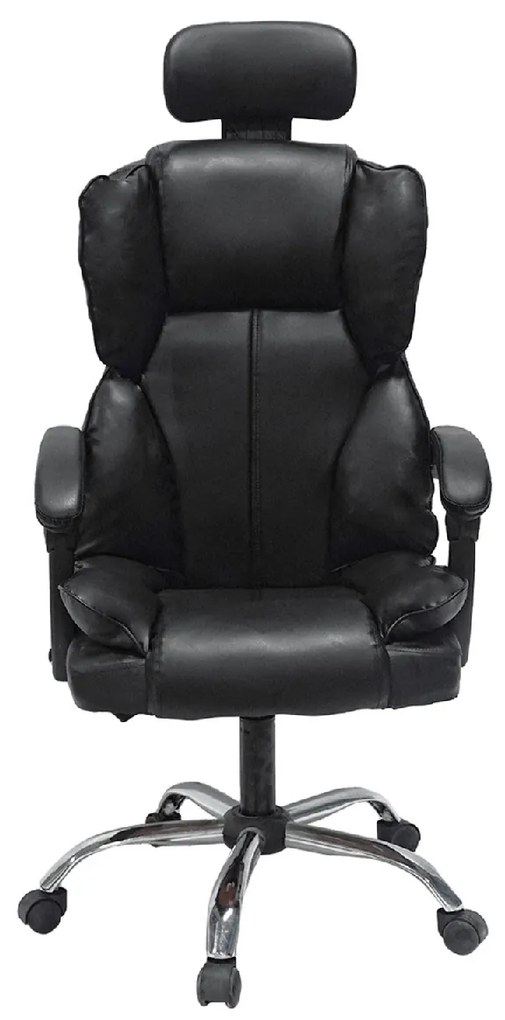 ΚΑΡΕΚΛΑ ΓΡΑΦΕΙΟΥ OCTAVIUS HM1202 ΜΑΥΡΟ PVC &amp; NYLON-ΜΕΤΑΛ.ΧΡΩΜΙΟ ΒΑΣΗ 63x73x129Υεκ