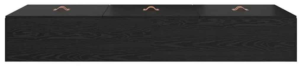 vidaXL Σκελετός Κρεβατιού Μαύρη δρυς 75 x 190 cm Επεξεργασμένο ξύλο