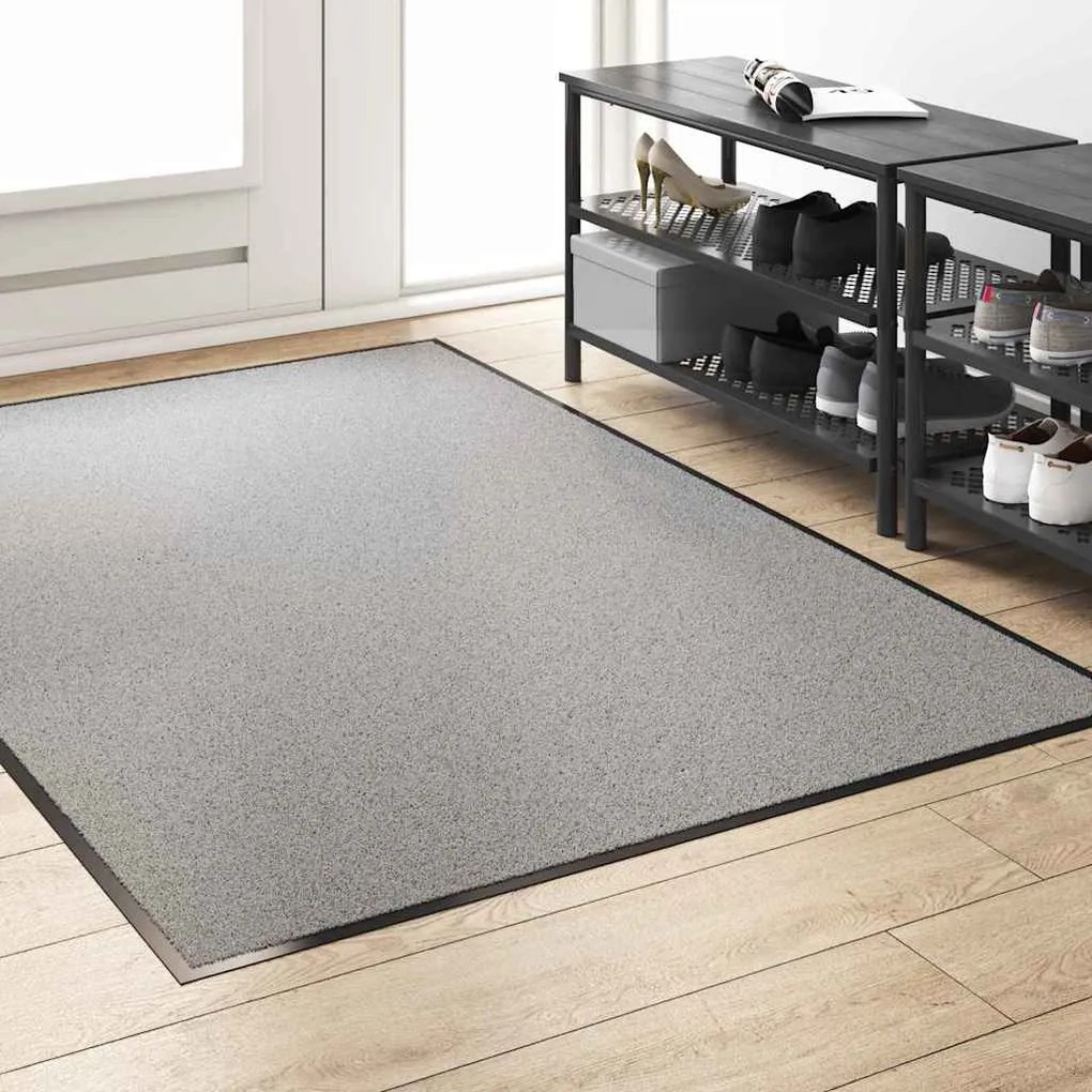 vidaXL Χαλάκι Εξώπορτας Άλλο Γκρι και Μαύρο 120 x 180 cm