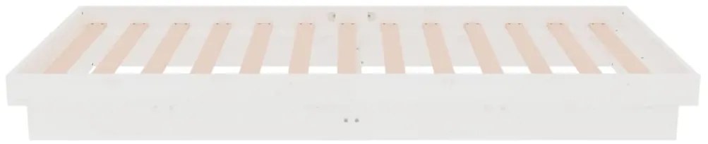 vidaXL Πλαίσιο Κρεβατιού Λευκό 75x190 εκ. Μασίφ Ξύλο Small Single
