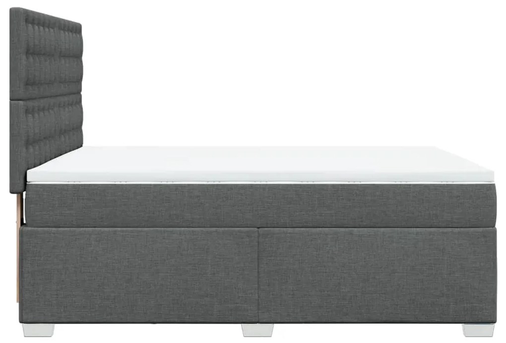 ΚΡΕΒΑΤΙ BOXSPRING ΜΕ ΣΤΡΩΜΑ ΣΚΟΥΡΟ ΓΚΡΙ 160X200 ΕΚ ΥΦΑΣΜΑΤΙΝΟ 3290554