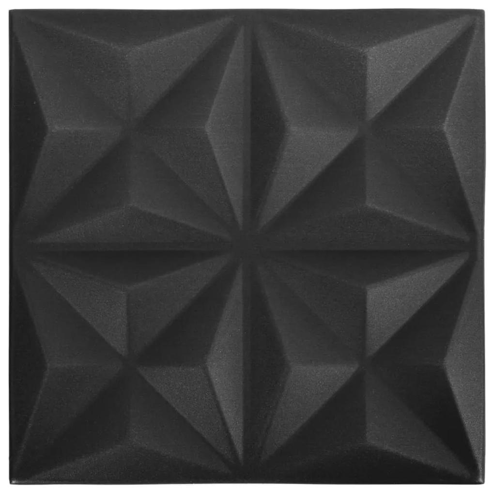vidaXL Πάνελ Τοίχου 3D 48 τεμ. Μαύρο Origami 50 x 50 εκ. 12 μ²