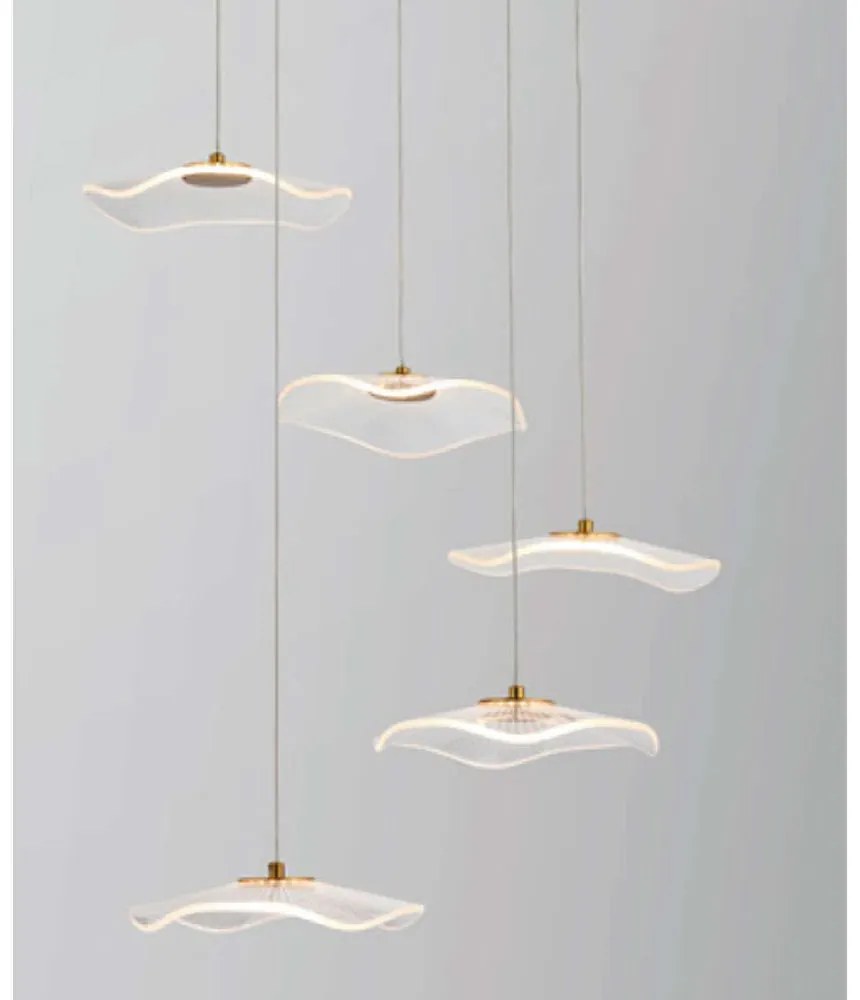 Φωτιστικό Οροφής Ninfea ZM34LEDP55BR 25W Led Φ55cm 260cm Brass Aca Metal