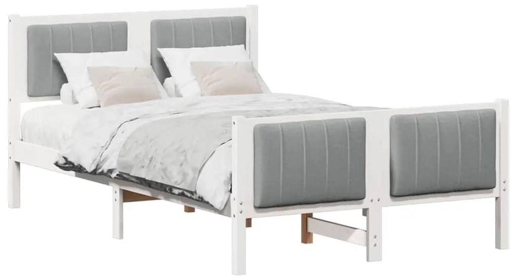 vidaXL Σκελετός Κρεβατιού Λευκό και ανοιχτό γκρι 120 x 190 cm