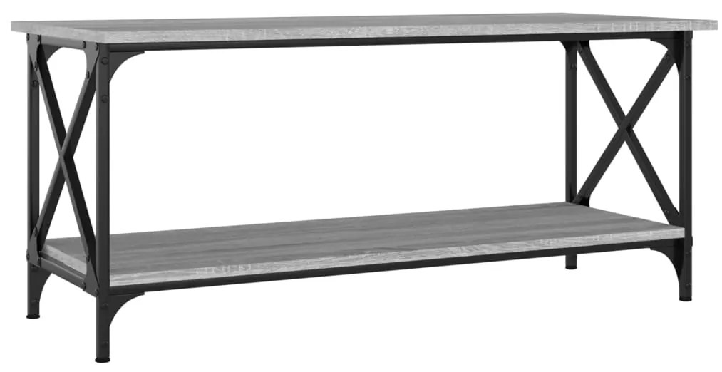vidaXL Τραπεζάκι Σαλονιού Γκρι Sonoma 100x45x45 εκ Επεξ Ξύλο + Σίδηρος