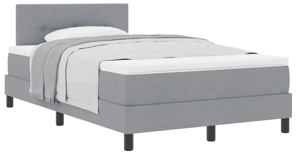 vidaXL Κρεβάτι box spring με στρώμα Ανοιχτό γκρι 120 x 190 cm ύφασμα