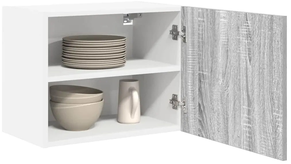 vidaXL Κρεμαστό ντουλάπι Riga Γκρι Σομόνα και Λευκό 50 x 31 x 40 εκ.