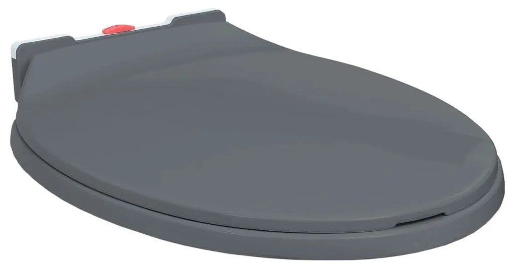 vidaXL Κάλυμμα Λεκάνης με Soft Close & Quick Release Οβάλ Γκρι