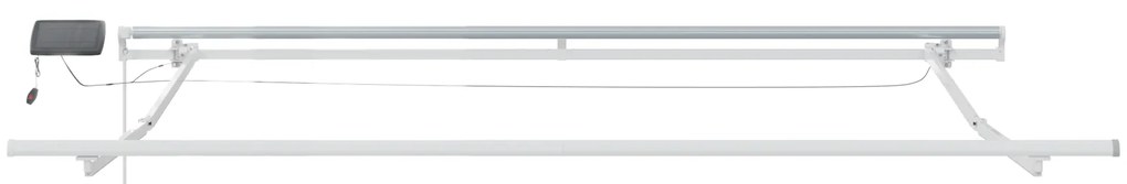 vidaXL Χειροκίνητη Ανασυρόμενη Τέντα με LED Ριγέ Πολυχρωμία 350x250 εκ.