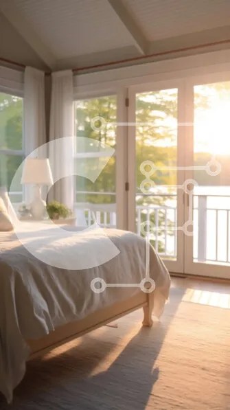 Intra Συλλεκτικό Ξύλινο Παζλ Plywood  4mm - Άνετο υπνοδωμάτιο με θέα στη λίμνη ή στο ποτάμι Σε Ξύλινο Κουτί - Διαστάσεις Puzzle: 10x10 cm – 25 κομμάτια