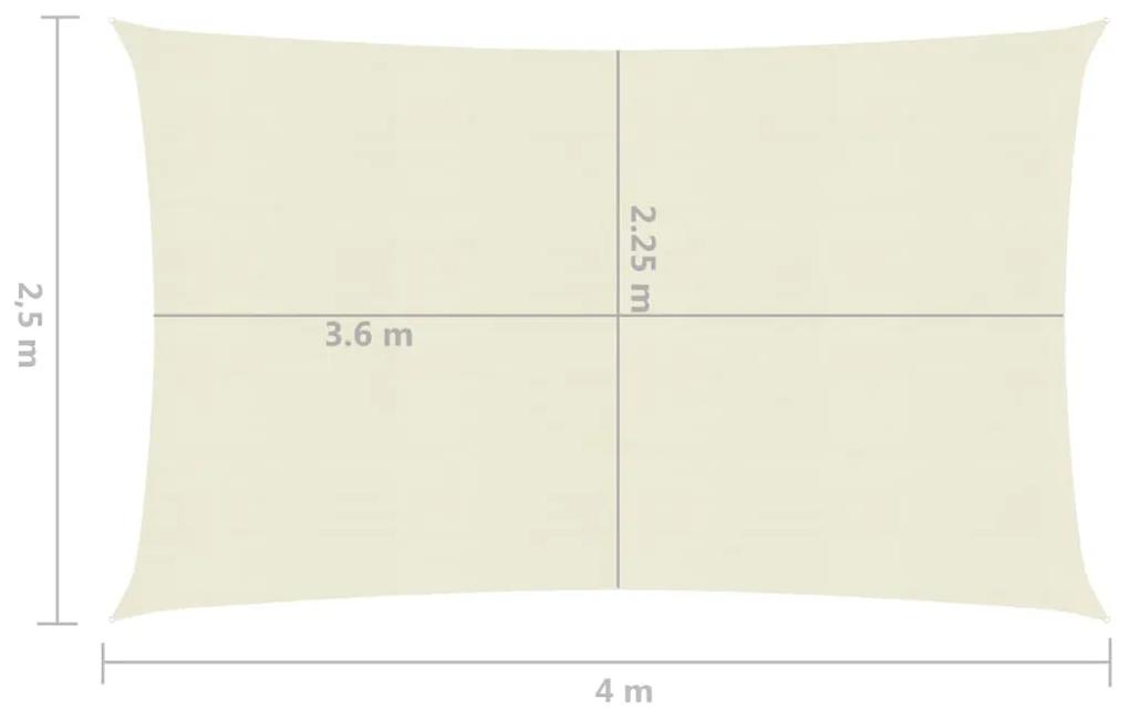 vidaXL Πανί Σκίασης Κρεμ 2,5 x 4 μ. από HDPE 160 γρ./μ²