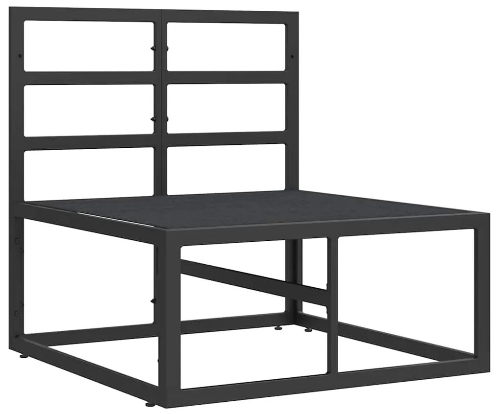 vidaXL Εξωτερικά Έπιπλα με μαξιλάρι Μαύρο 70 x 71,5 x 71 εκ Μέταλλο