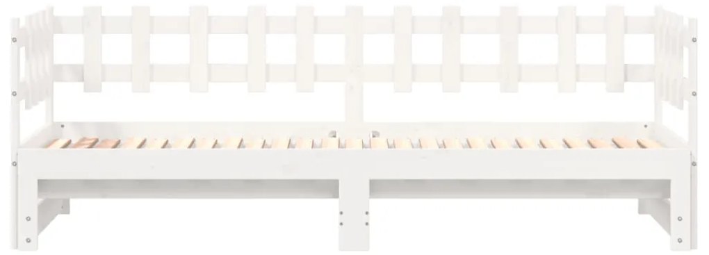 vidaXL Καναπές Κρεβάτι Συρόμενος Λευκός 2x(90x200) εκ. Μασίφ Πεύκο