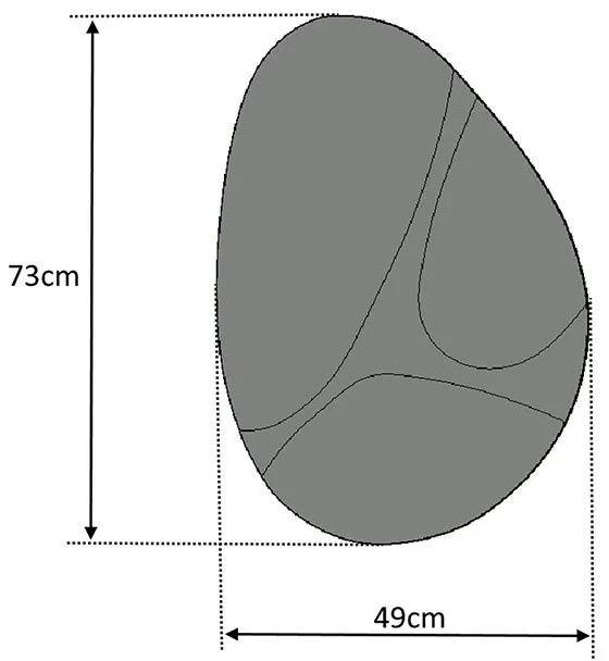 Καθρέπτης τοίχου Leon Megapap χρώμα γκρι 73x49x2,2εκ.